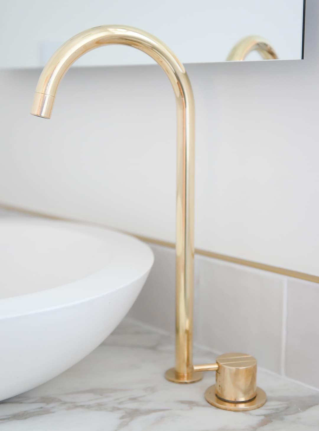 Stone Crescent Gold Accent Faucet